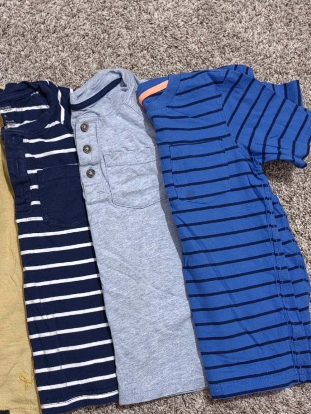 Kids Short-Sleeve Stripe & Solid Tee Pack - Blue, Navy, Gray, Tan, Mustard